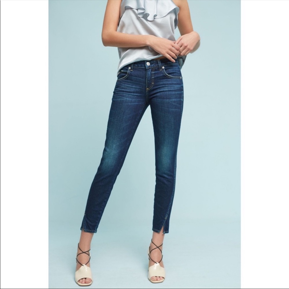 AMO Twist True Blue Skinny Crop Jeans 24